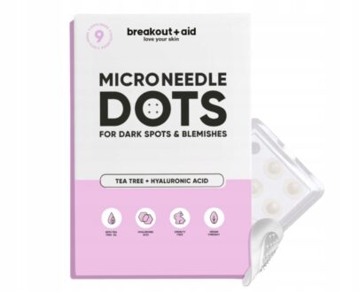 Breakout+aid Náplasti s mikroihličkami na tmavé škvrny po akné Micro Needle Dots 9 ks