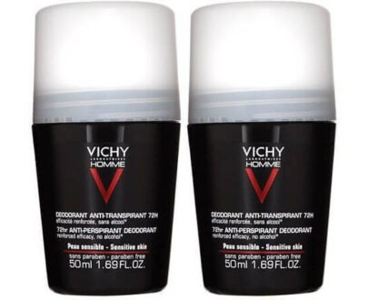 Vichy Súprava guličkových dezodorantov pre citlivú pokožku Homme 72H (Dezodorant Anti-Transpirant) 2 x 50 ml