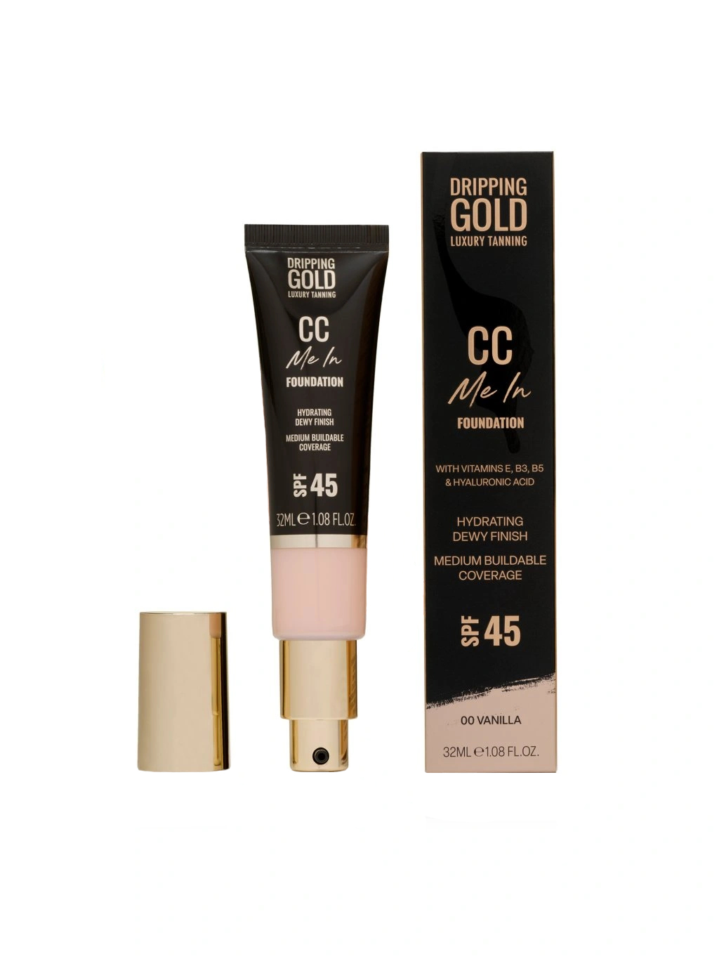Dripping Gold Ľahký hydratačný make-up a CC krém SPF 45 Me In (CC Foundation) 32 ml 00 Vanilla Dripping Gold Ľahký hydratačný make-up a CC krém SPF 45 Me In (CC Foundation) 32 ml 00 Vanilla