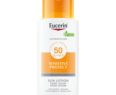 Eucerin Extra ľahké mlieko na opaľovanie Sensitive Protect SPF 50+ (Extra Light Sun Lotion) 150 ml