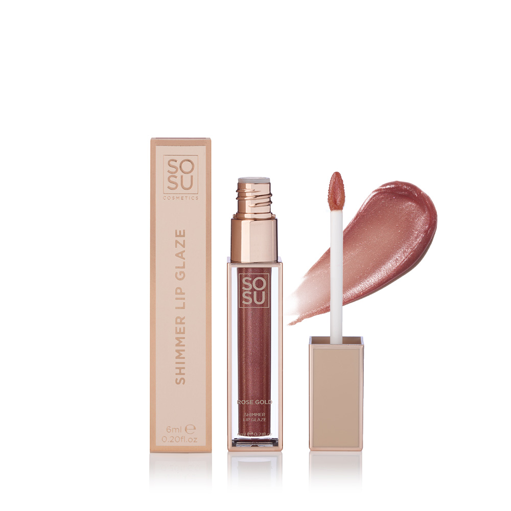SOSU Cosmetics Lesk na pery Shimmer (Lip Glaze) 6 ml Rose Gold SOSU Cosmetics Lesk na pery Shimmer (Lip Glaze) 6 ml Rose Gold