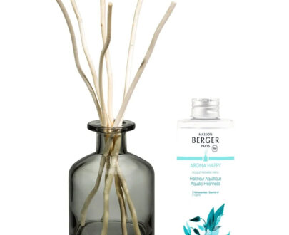 Maison Berger Paris Darčeková sada Aroma Happy difuzér šedý + náplň Sviežosť vody 180 ml