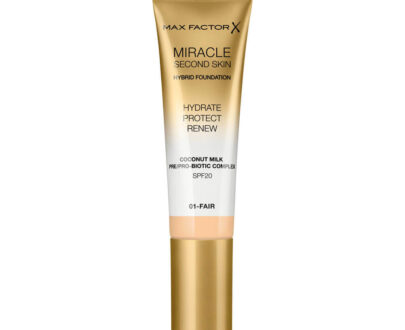 Max Factor Ošetrujúci make-up pre prirodzený vzhľad pleti Miracle Touch Second Skin SPF 20 (Hybrid Foundation) 30 ml 04 Light Medium