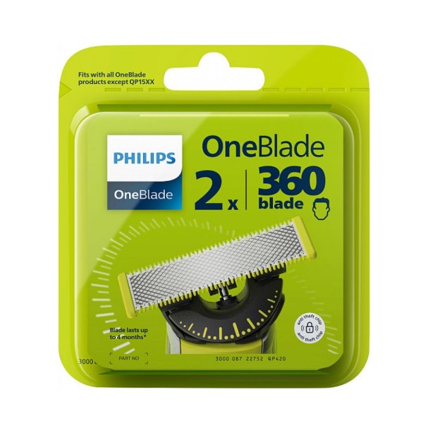 Philips Náhradné čepele na tvár OneBlade 360 QP420/50 2 ks Philips Náhradné čepele na tvár OneBlade 360 QP420/50 2 ks