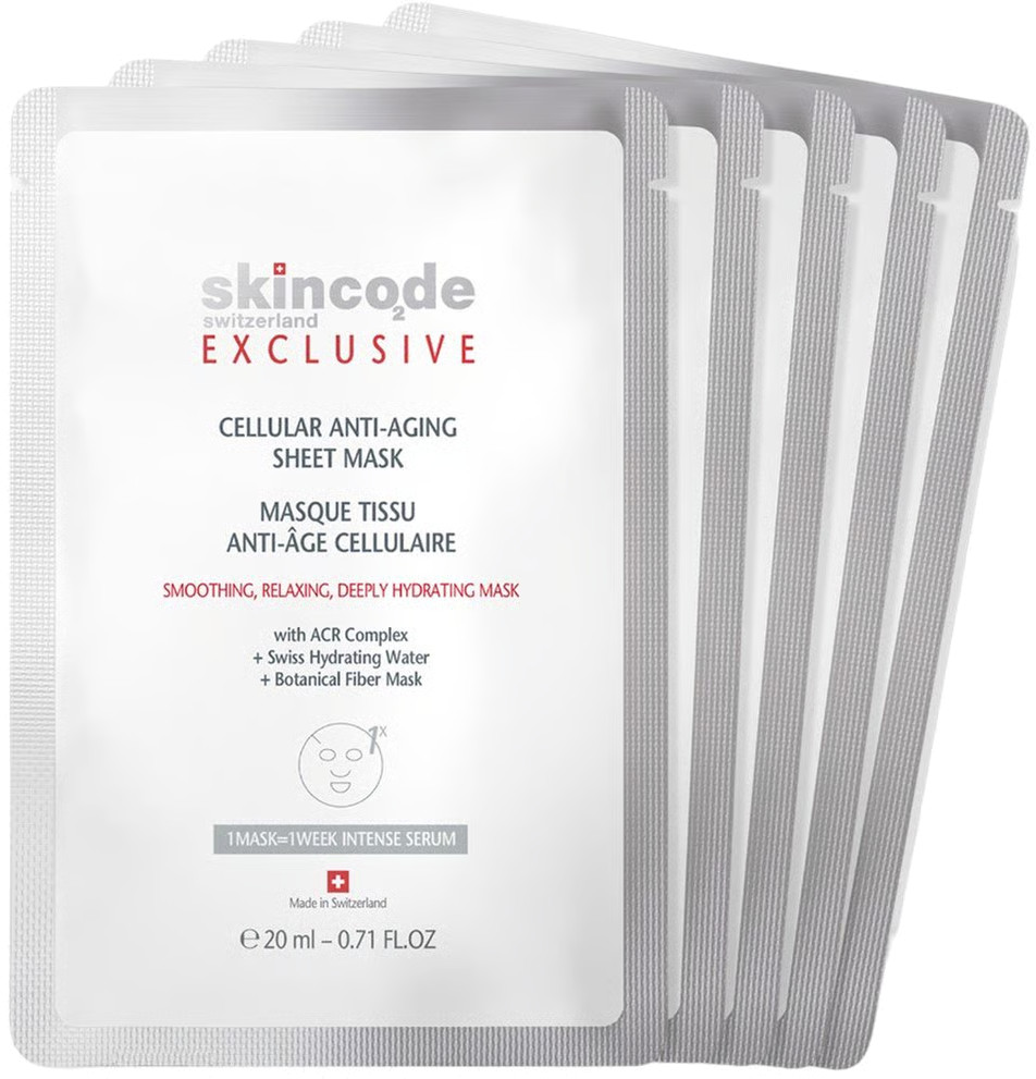 Skincode Pleťová textilná maska Exclusive (Cellular Anti-Aging Sheet Mask) 5 x 20 ml Skincode Pleťová textilná maska Exclusive (Cellular Anti-Aging Sheet Mask) 5 x 20 ml