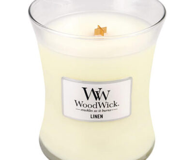 WoodWick Vonná sviečka váza Linen 275 g