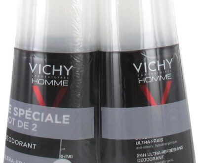 Vichy Sada dezodorantov v spreji Homme (24h Ultra-Refreshing Deodorant) 2 x 100 ml