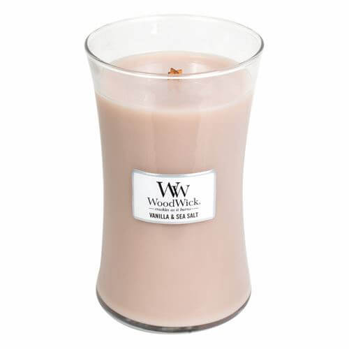 WoodWick Vonná sviečka váza Vanilla & Sea Salt 609 WoodWick Vonná sviečka váza Vanilla & Sea Salt 609