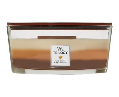 WoodWick Vonná sviečka loď Trilogy Cafe Sweets 453 g
