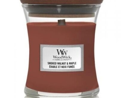 WoodWick Vonná sviečka váza malá Smoked Walnut & Maple 85 g