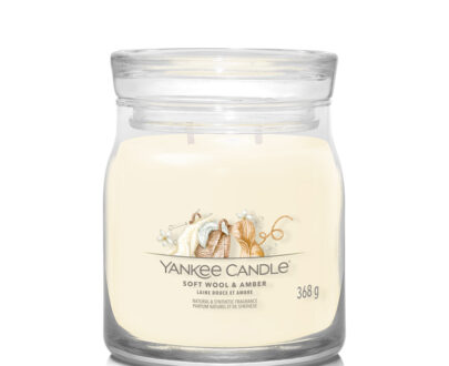 Yankee Candle Aromatická sviečka Signature sklo stredná Soft Wool & Amber 368 g