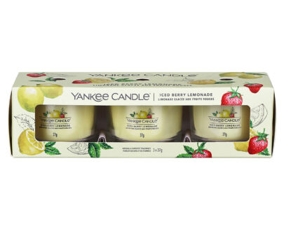 Yankee Candle Súprava votívnych sviečok v skle Iced Berry Lemonade 3 x 37 g