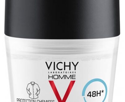 VICHY Homme Deo roll-on proti škvrnám 48H antiperspirant na citlivú pokožku 50 ml