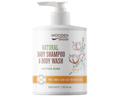 WOODENSPOON Detský sprchový gél a šampón na vlasy 2v1 Cotton Kiss 300 ml