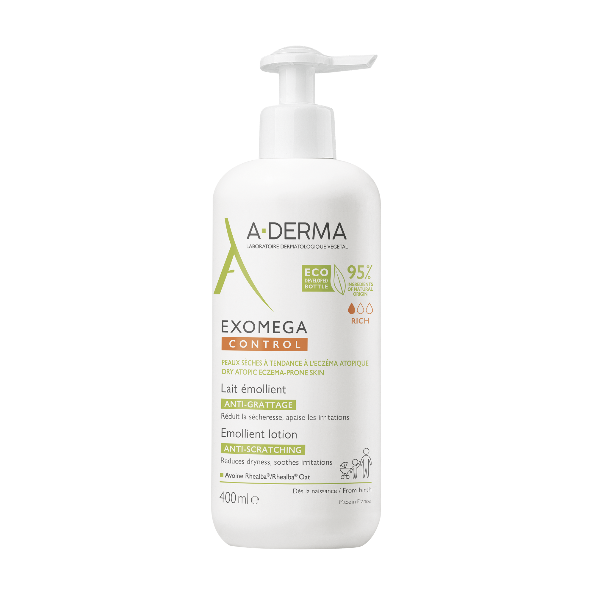 A-DERMA Exomega Control Emolienčné mlieko pre suchú kožu so sklonom k atopii - Ekonomické balenie 400 ml A-DERMA Exomega Control Emolienčné mlieko pre suchú kožu so sklonom k atopii - Ekonomické balenie 400 ml