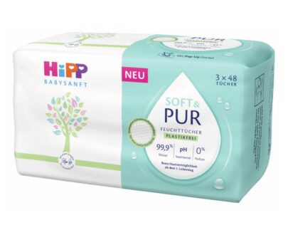 HIPP BabySanft Soft&Pur vlhčené obrúsky 3 x 48 kusov