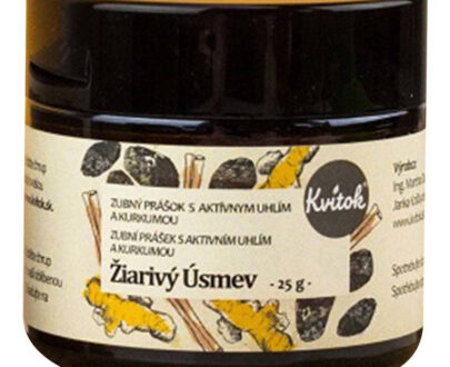 KVITOK Zubný prášok s čiernym uhlím a kurkumou 25 g
