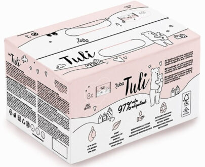 LUBA Tuli Big Pack detské vlhčené obrúsky s 97% vody a panthenolom 8 x 60 ks
