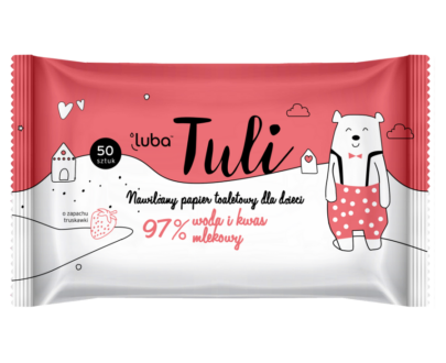 LUBA Tuli detský vlhčený toaletný papier s 97% vody a kyselinou mliečnou 50 ks