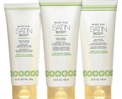 MARY KAY Satin Body Peeling 185 g + Sprchový gél 192 ml + Telové mlieko 192 g Darčekové balenie