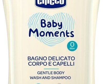 CHICCO Šampón jemný na vlasy a telo Baby Moments 92 % prírodných zložiek 200 ml