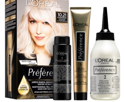 L'ORÉAL PARIS Permanentná farba na vlasy Préférence 10.21 Štokholm Veľmi svetlá perlová blond 174 ml