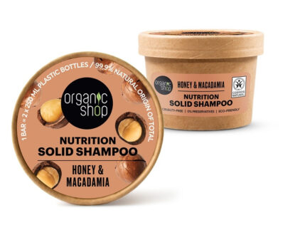 ORGANIC SHOP Vyživujúci tuhý šampón Med a makadamia 60 g